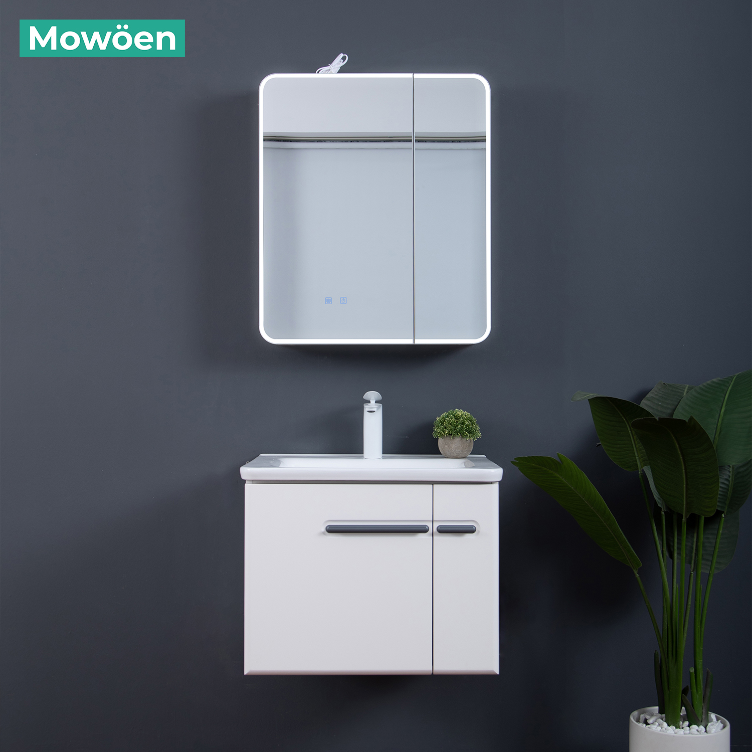 Bộ tủ chậu và tủ gương size 600mm MOWOEN MW6628-60