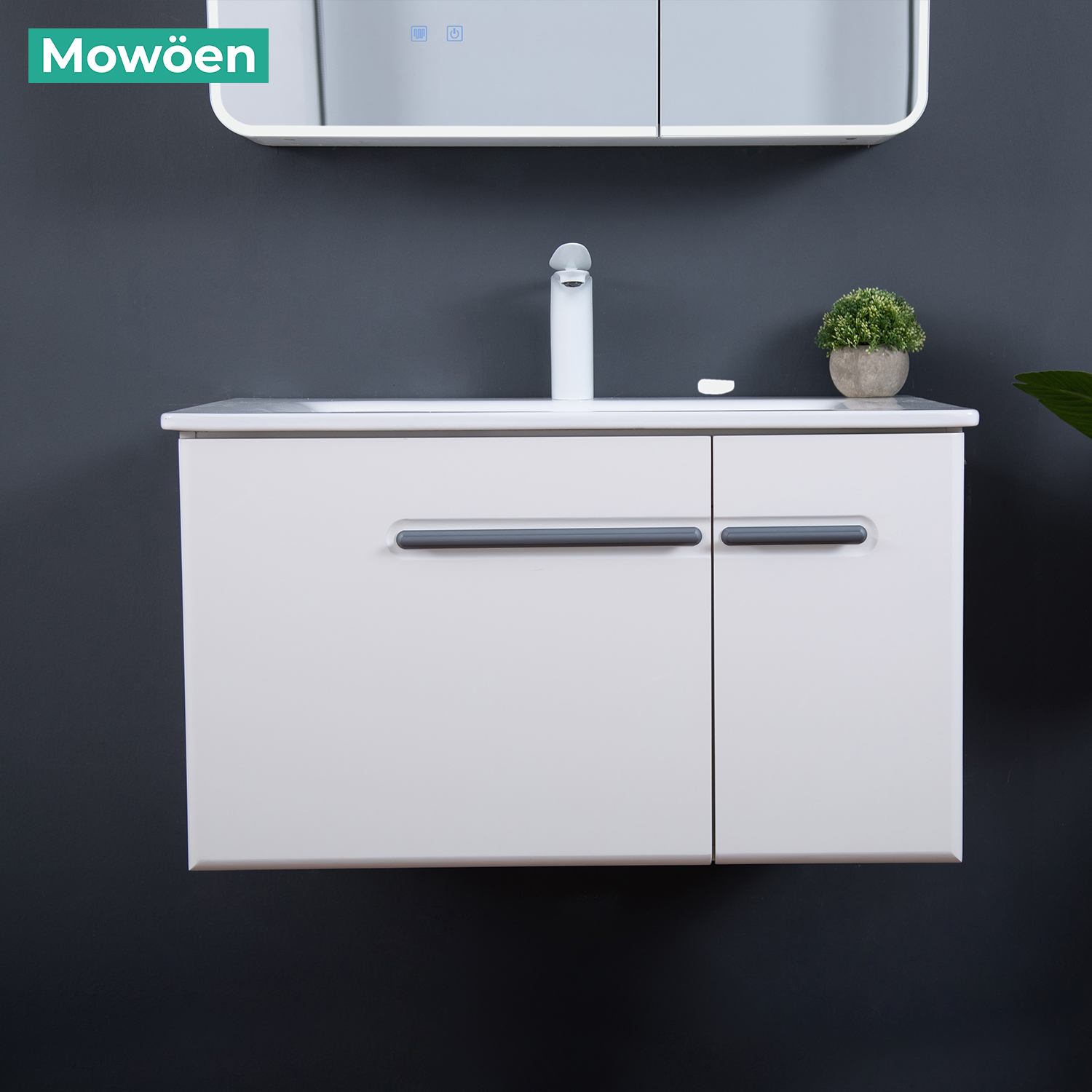 Bộ tủ chậu và tủ gương size 800mm MOWOEN MW6628-80