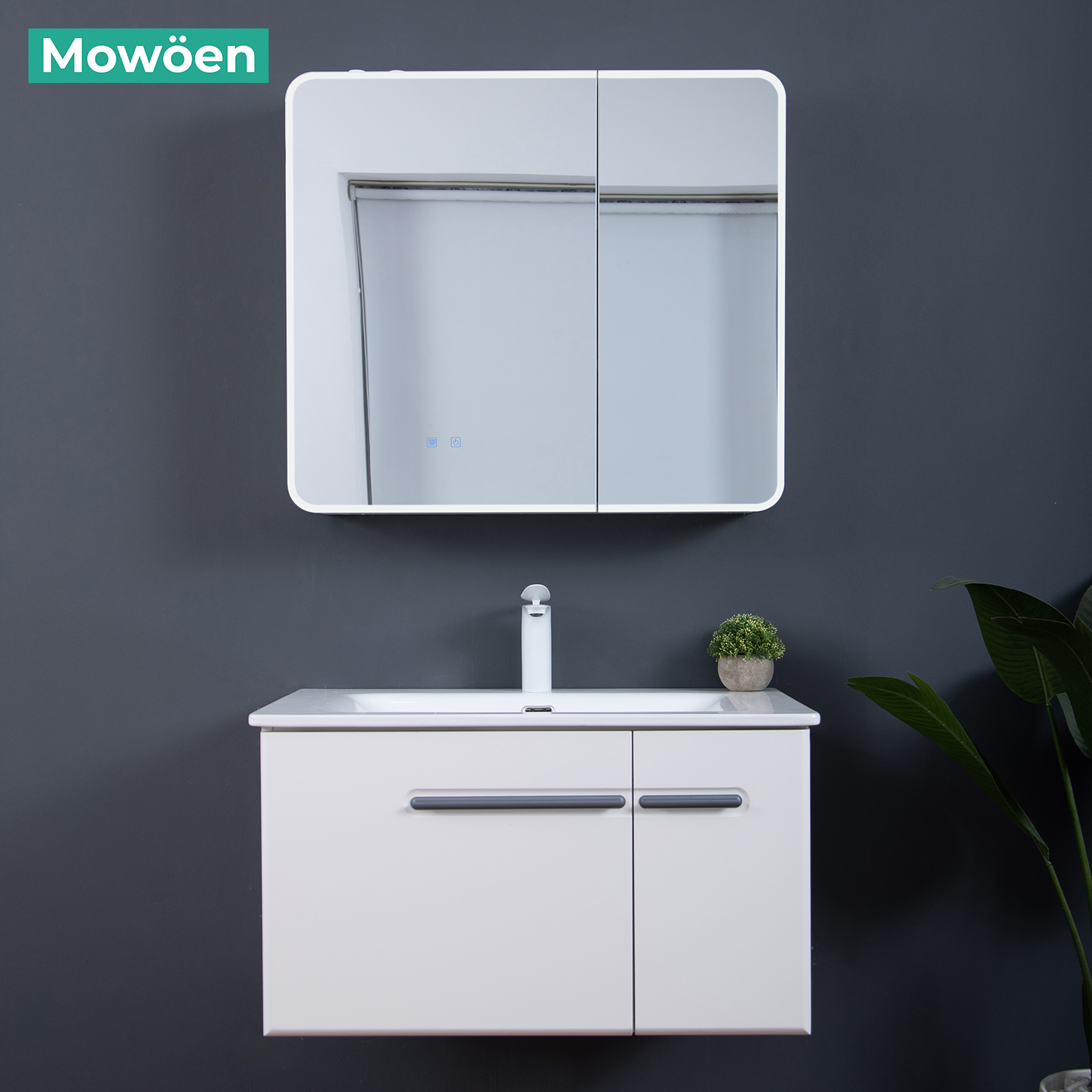 Bộ tủ chậu và tủ gương size 800mm MOWOEN MW6628-80