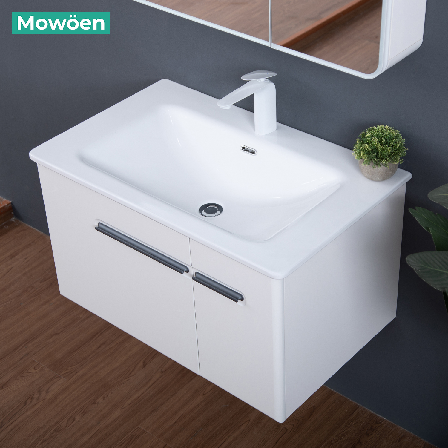 Bộ tủ chậu và tủ gương size 800mm MOWOEN MW6628-80