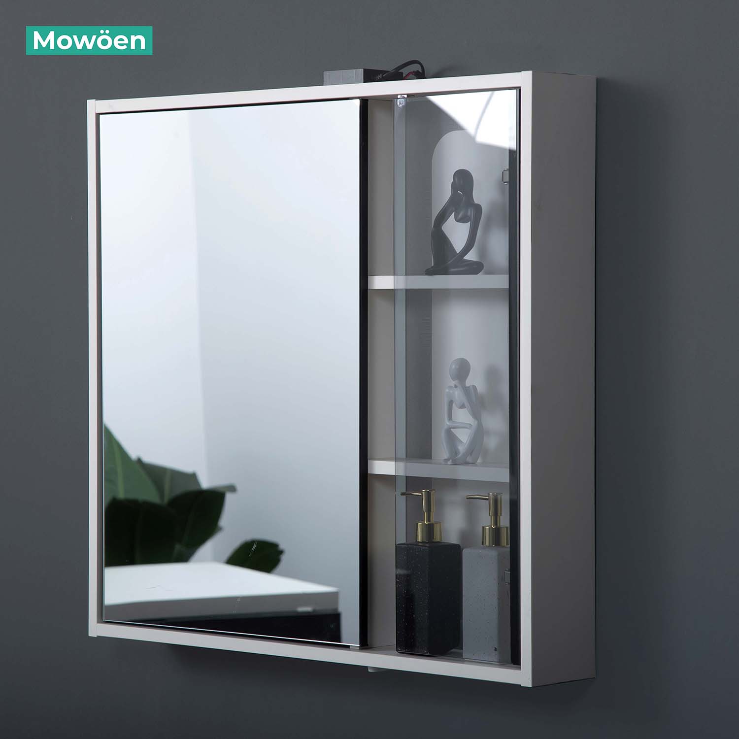 Bộ tủ chậu và tủ gương led size 800mm MOWOEN MW6631-80SB