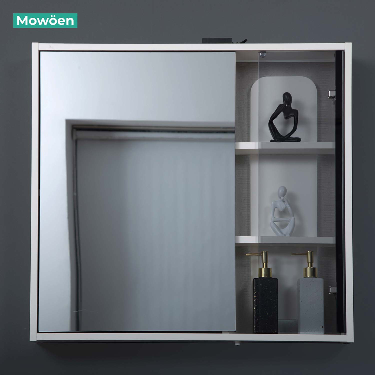 Bộ tủ chậu và tủ gương led size 800mm MOWOEN MW6631-80SB