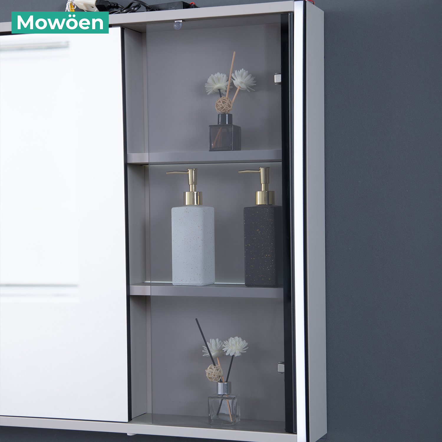 Bộ tủ chậu và tủ gương led size 1000mm MOWOEN MW6632-100