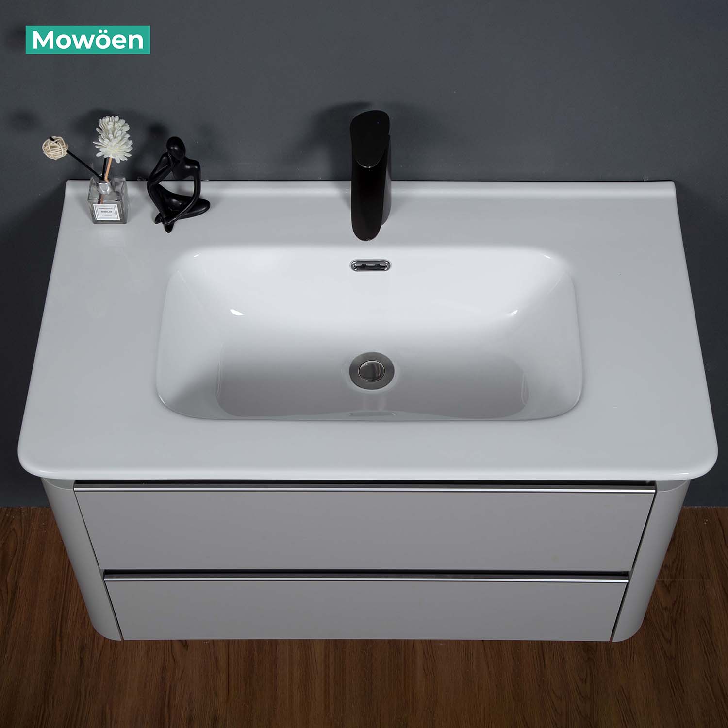 Bộ tủ chậu và gương led size 800mm MOWOEN MW6632C-80