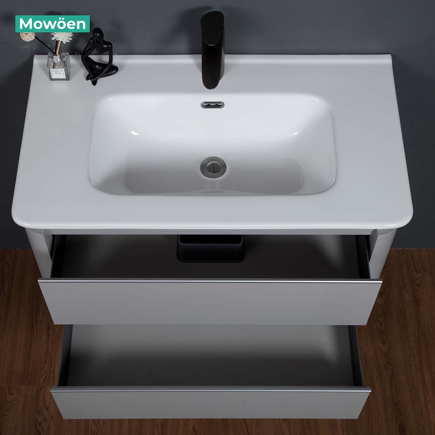 Bộ tủ chậu và gương led size 800mm MOWOEN MW6632C-80