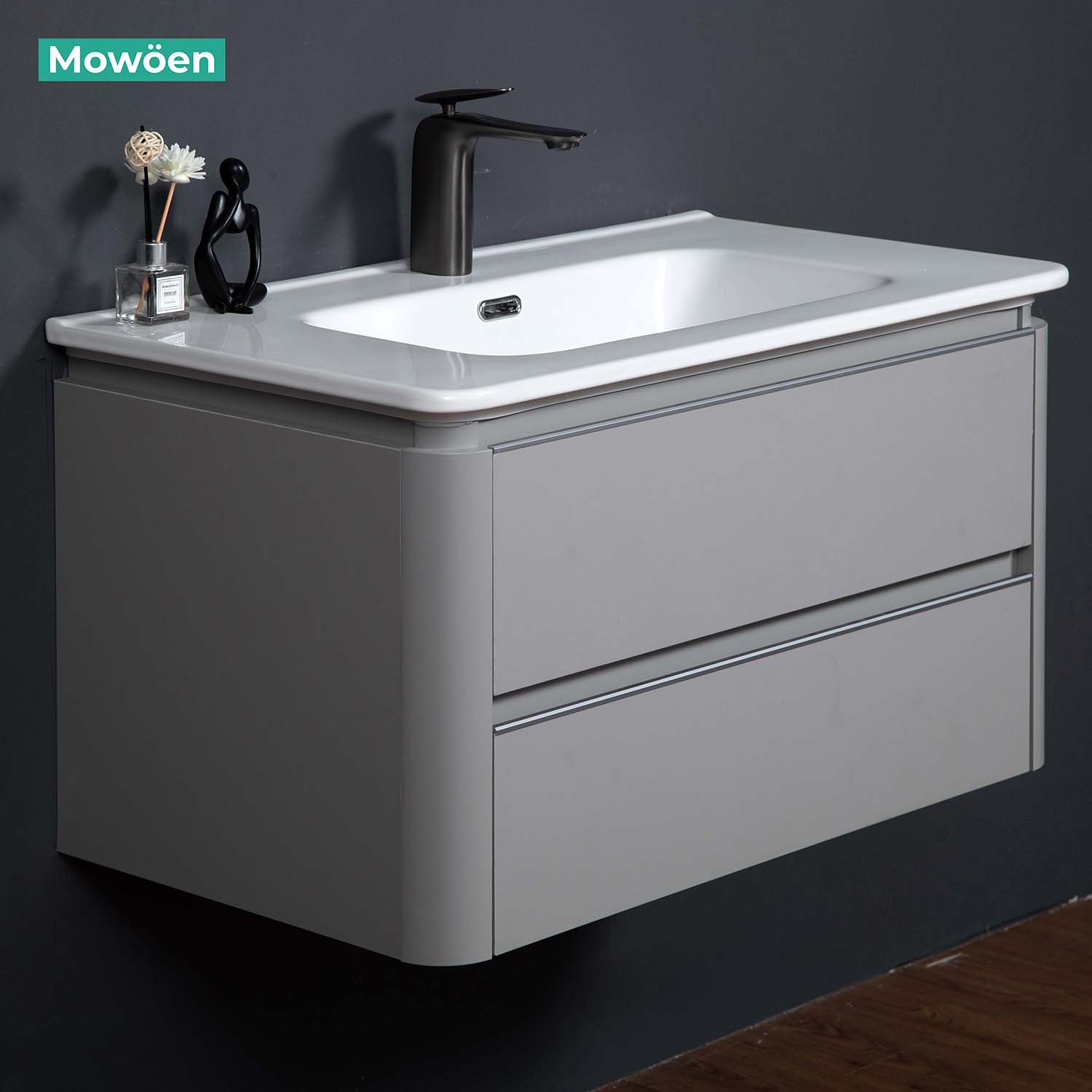 Bộ tủ chậu và gương led size 800mm MOWOEN MW6632C-80