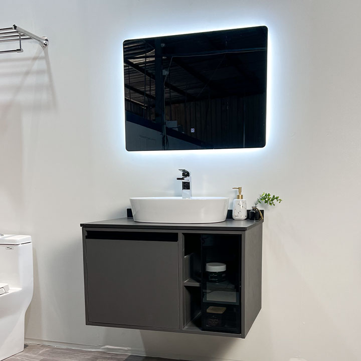 Bộ tủ chậu và gương led size 800mm MOWOEN MW6635BR-80