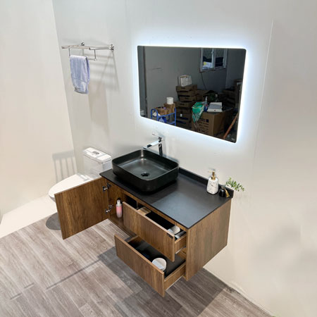 Bộ tủ chậu và gương led size 1000mm MOWOEN MW6636R-100