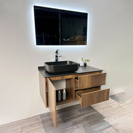 Bộ tủ chậu và gương led size 1000mm MOWOEN MW6636R-100