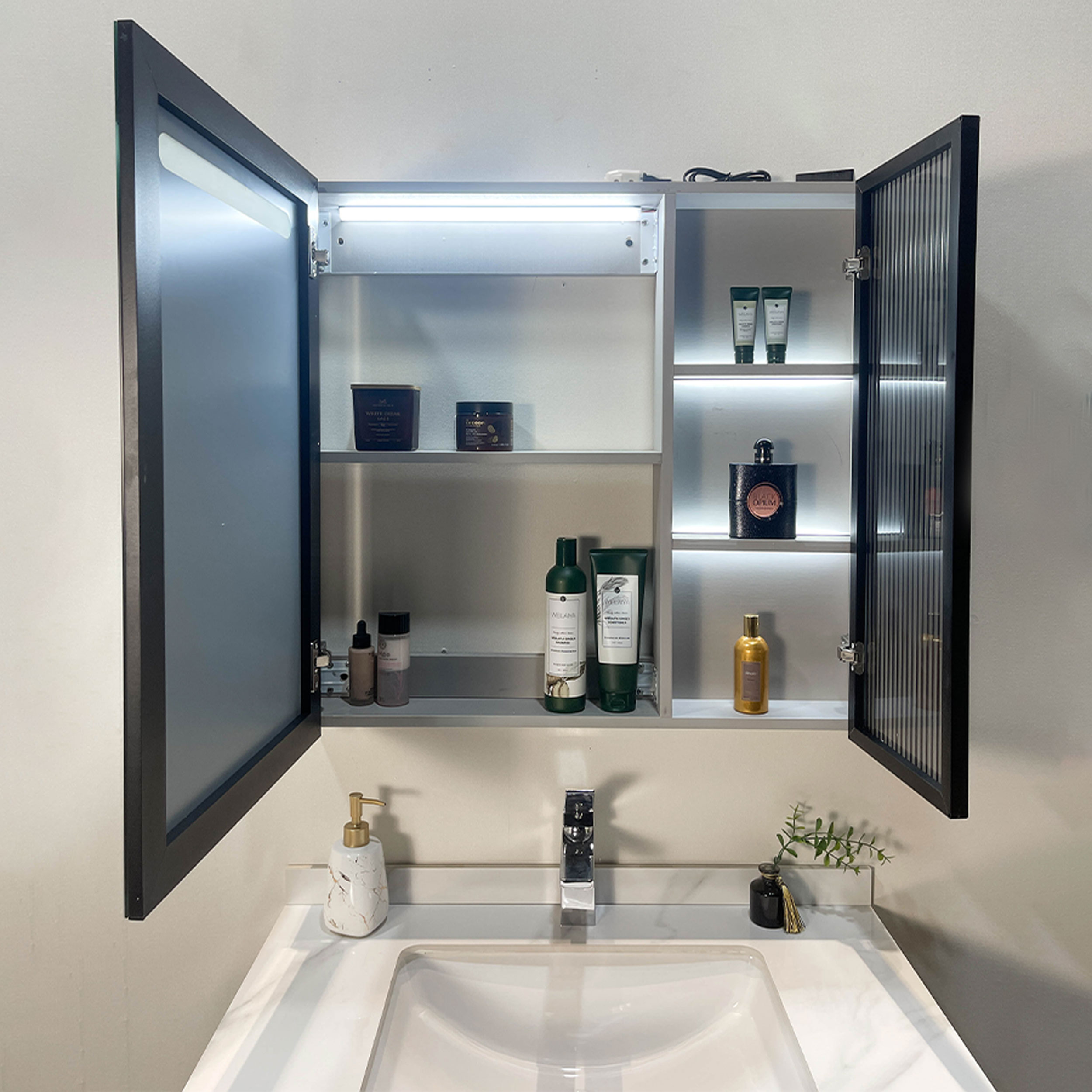 Bộ tủ chậu và gương led size 800mm MOWOEN MW6638-80