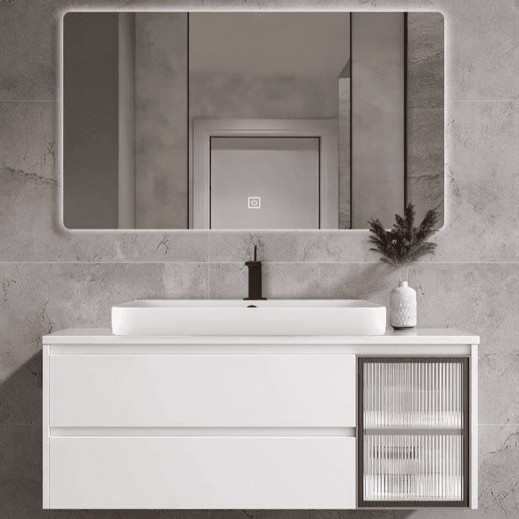 Bộ tủ chậu và gương size 800mm (gồm chậu lavabo) Mowoen MW6652W-80