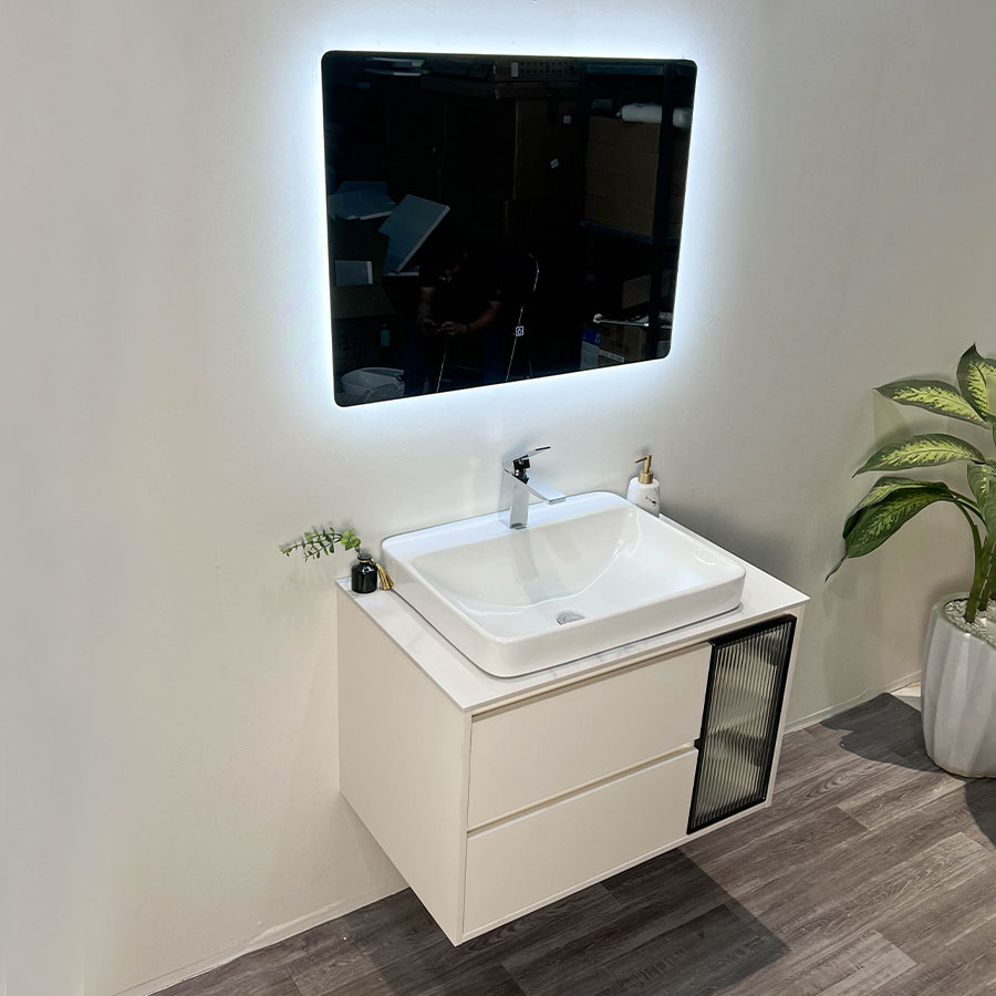 Bộ tủ chậu và gương led size 800mm MOWOEN MW6652WR-80