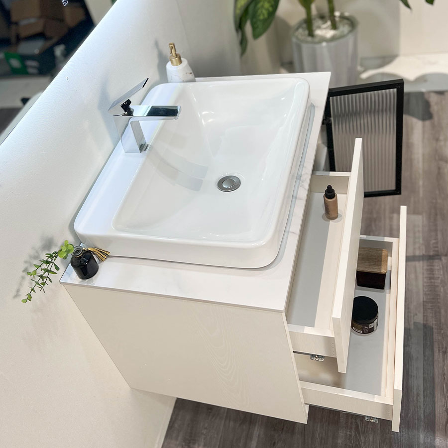 Bộ tủ chậu và gương led size 800mm MOWOEN MW6652WR-80