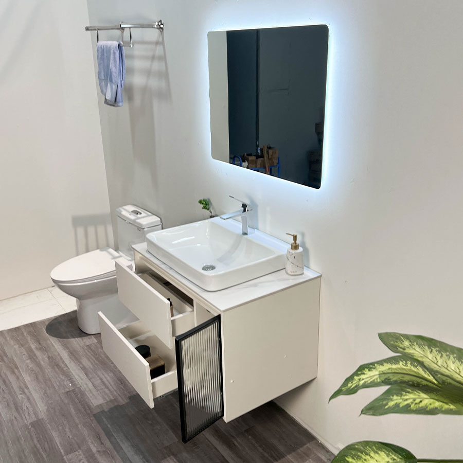 Bộ tủ chậu và gương led size 800mm MOWOEN MW6652WR-80