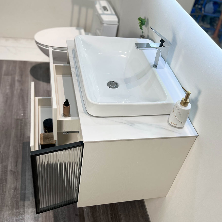 Bộ tủ chậu và gương led size 800mm MOWOEN MW6652WR-80