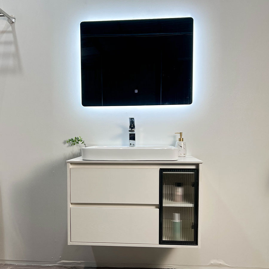 Bộ tủ chậu và gương led size 800mm MOWOEN MW6652WR-80