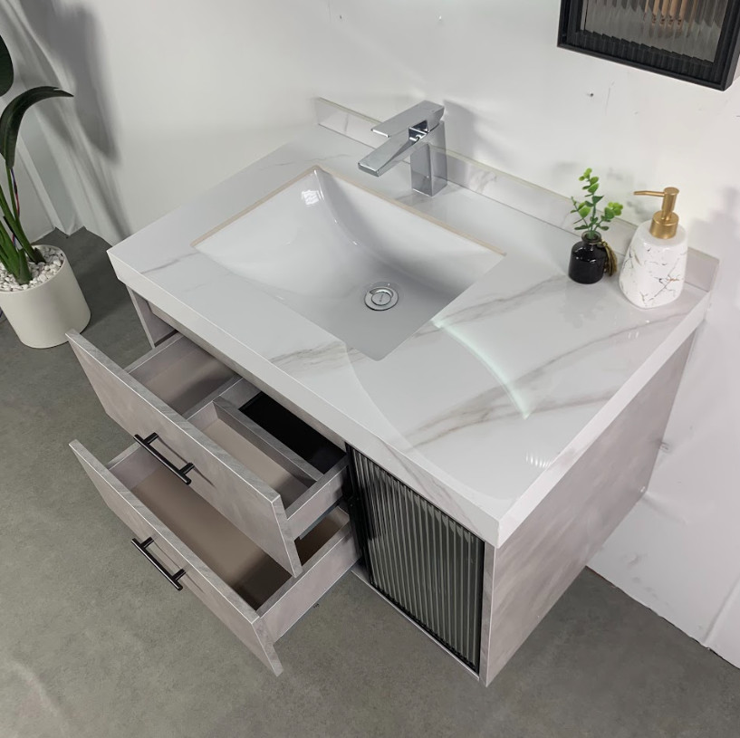 Bộ tủ chậu và gương led size 800mm MOWOEN MW6655C-80