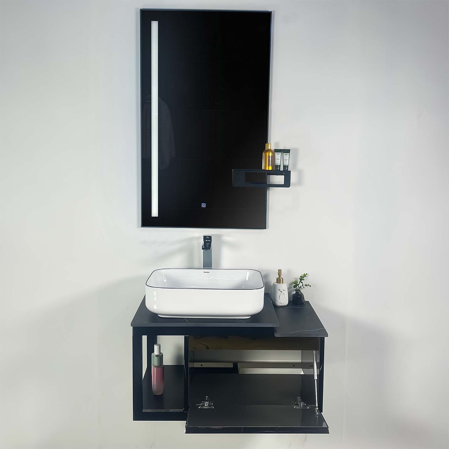 Bộ tủ chậu và gương led size 800mm MOWOEN MW6801S-80B