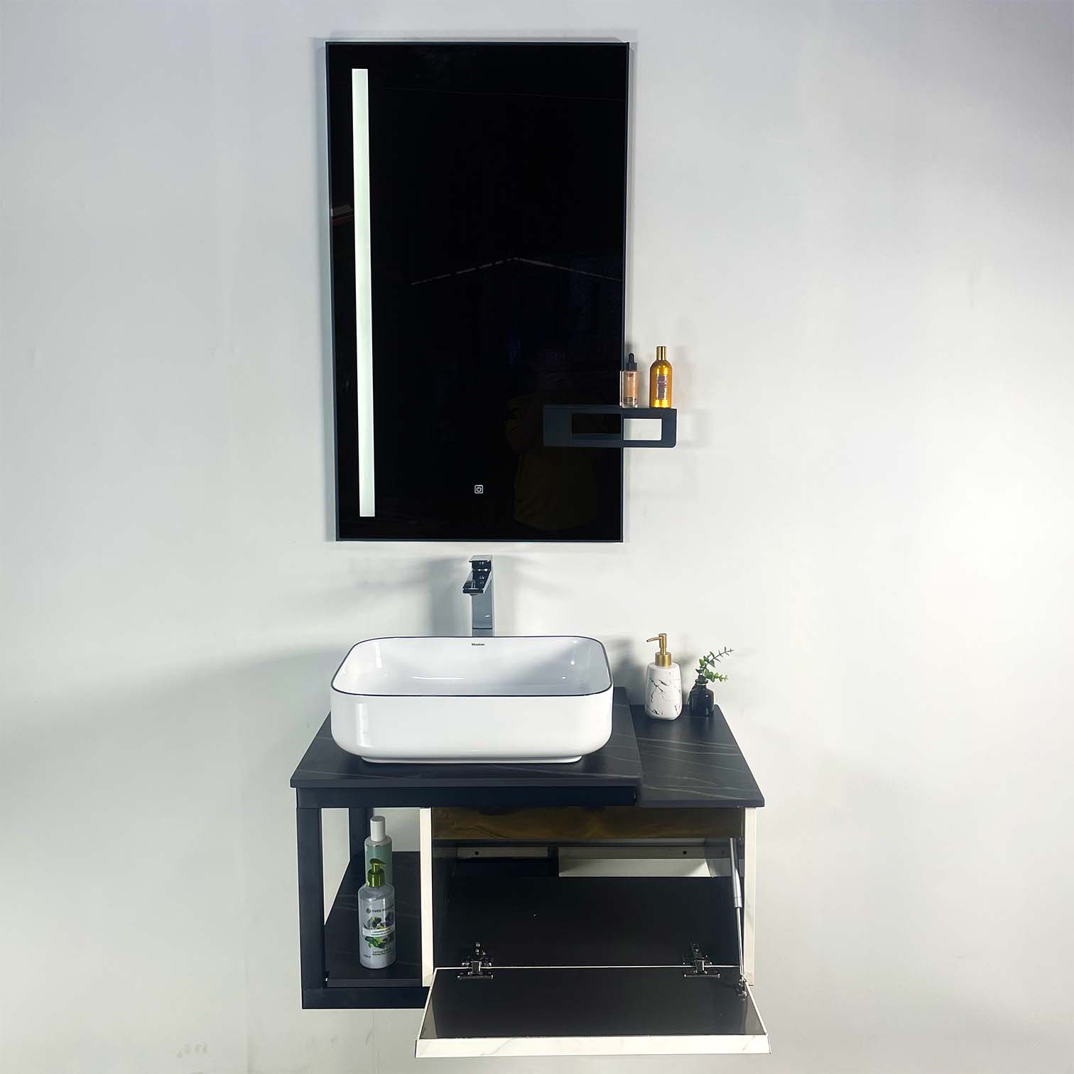 Bộ tủ chậu và gương size 800mm (gồm tủ chậu) MOWOEN MW6801S-80W