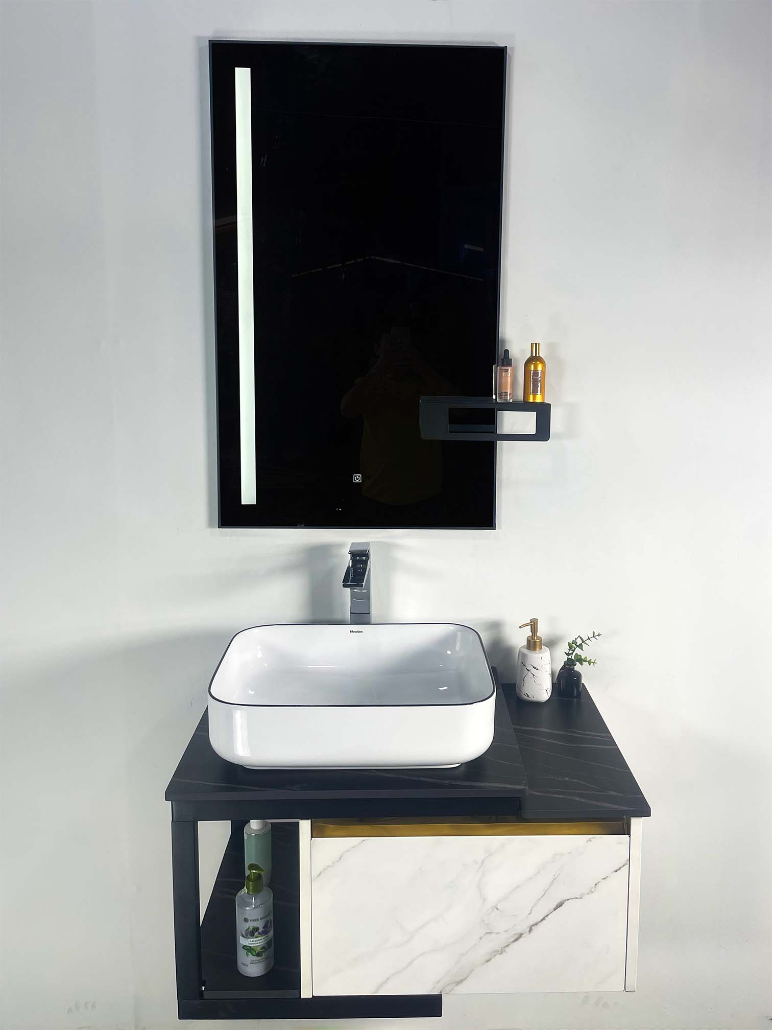 Bộ tủ chậu và gương size 800mm (gồm tủ chậu) MOWOEN MW6801S-80W