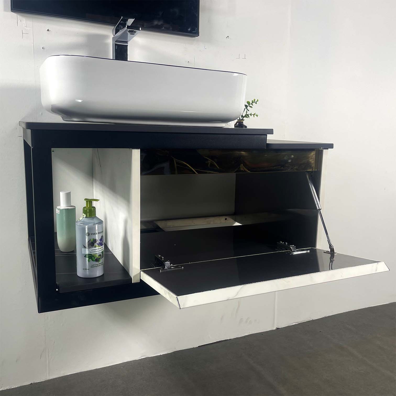 Bộ tủ chậu và gương size 800mm (gồm tủ chậu) MOWOEN MW6801S-80W