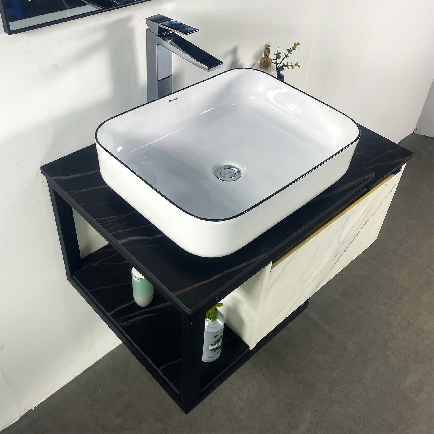 Bộ tủ chậu và gương size 800mm (gồm tủ chậu) MOWOEN MW6801S-80W