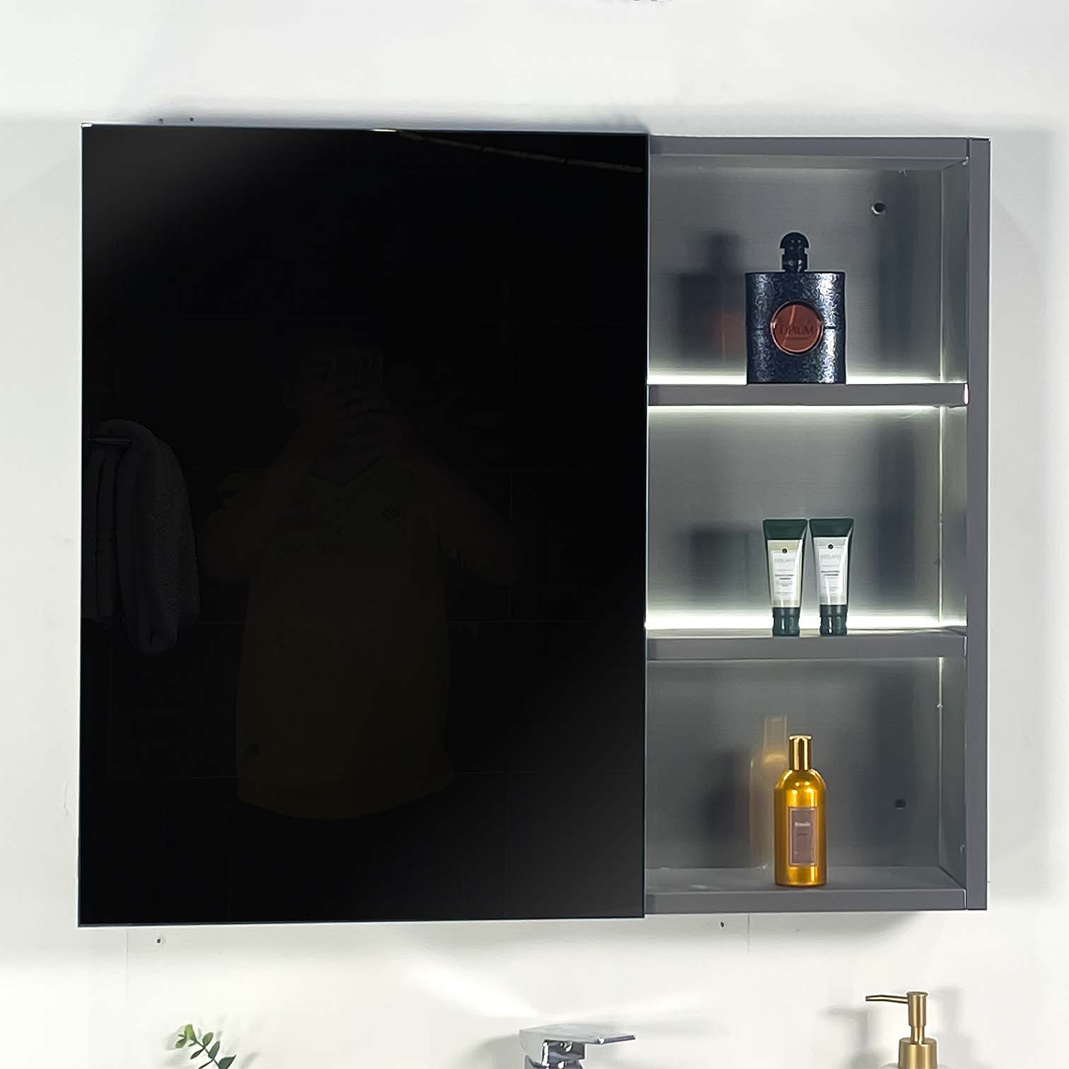 Bộ tủ chậu và gương led size 800mm MOWOEN MW6803S-80