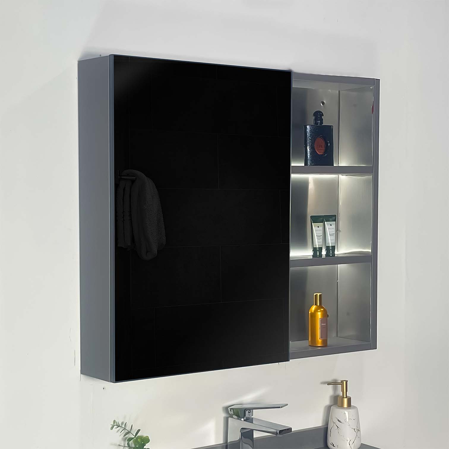 Bộ tủ chậu và gương led size 800mm MOWOEN MW6803S-80