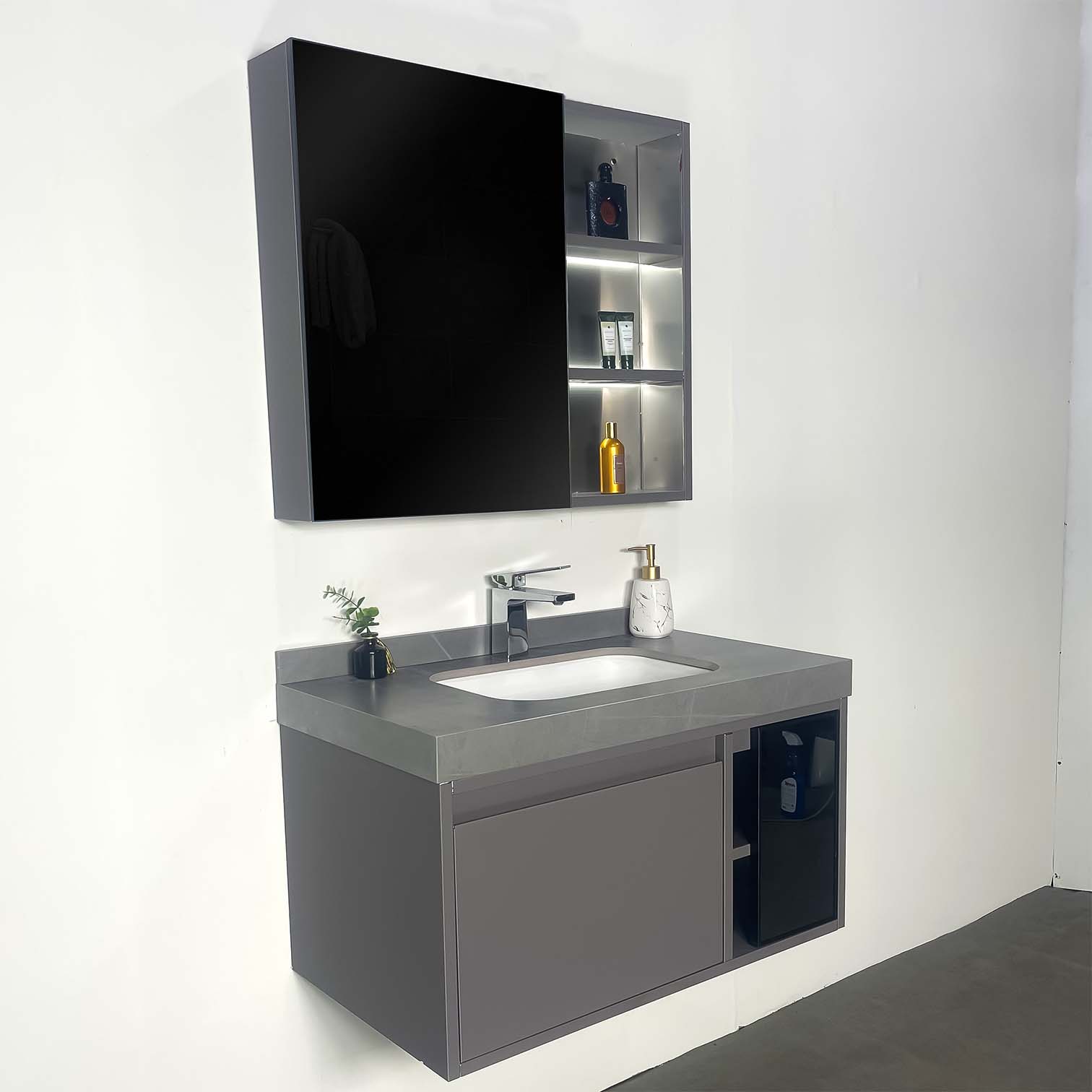 Bộ tủ chậu và gương led size 800mm MOWOEN MW6803S-80