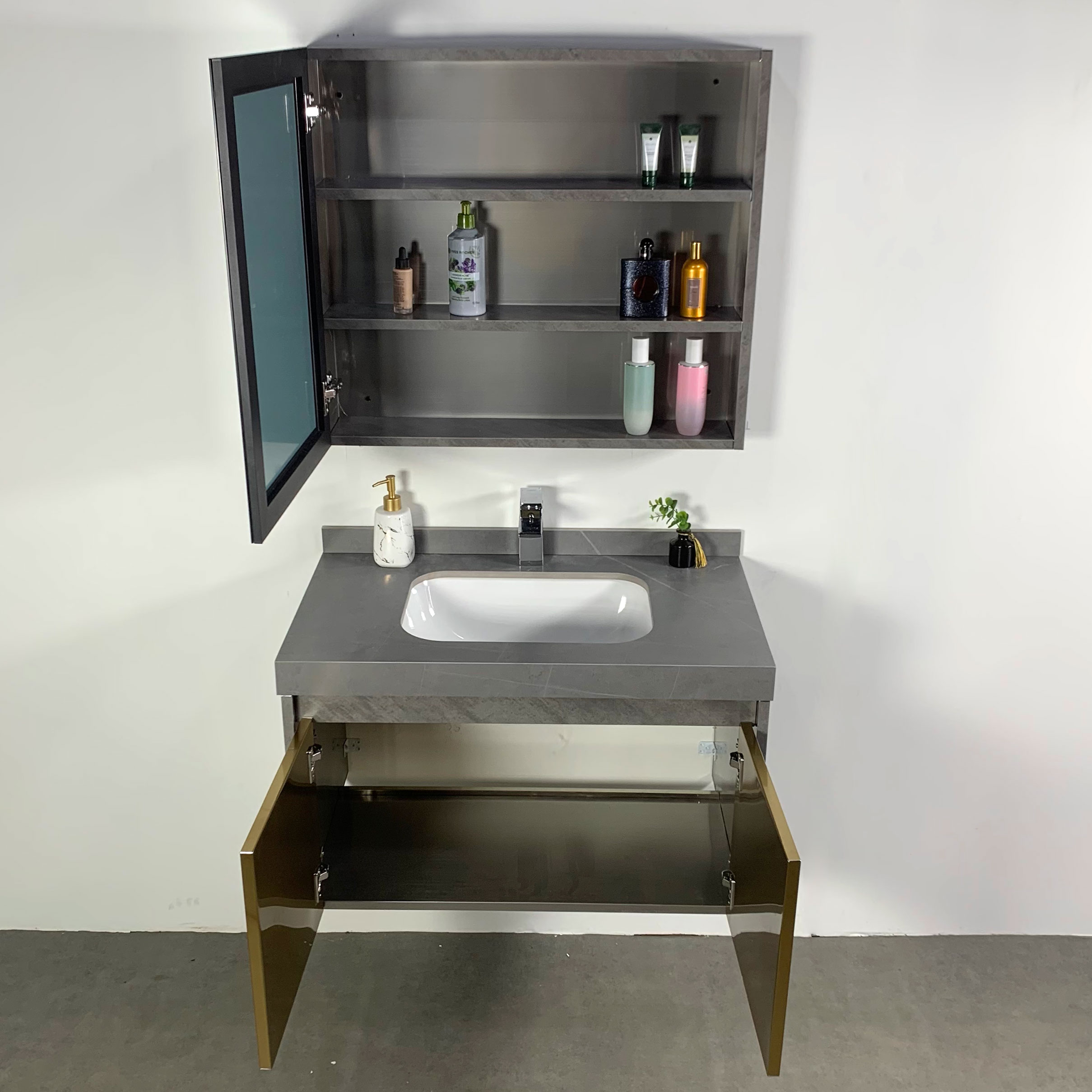 Bộ tủ chậu và gương size 800mm MOWOEN MW6806S-80