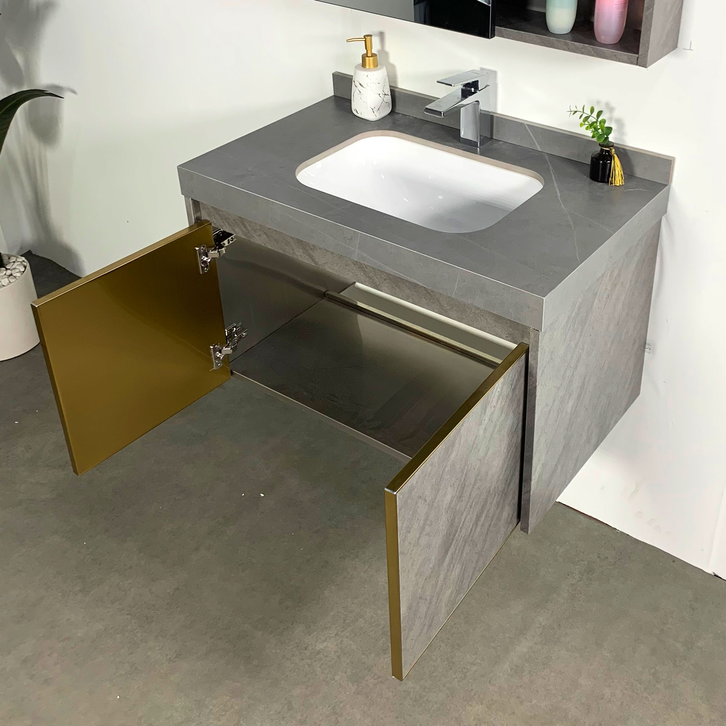 Bộ tủ chậu và gương size 800mm MOWOEN MW6806S-80