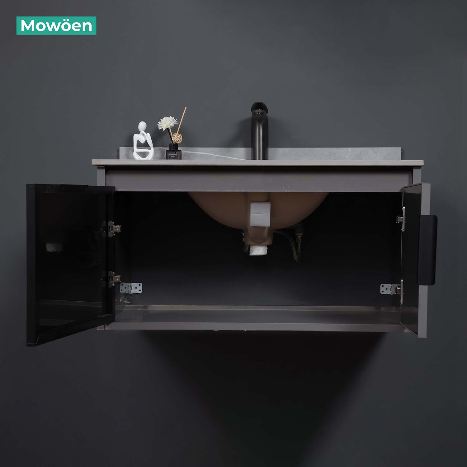 Bộ tủ chậu và gương led size 800mm MOWOEN MW6809S-80R