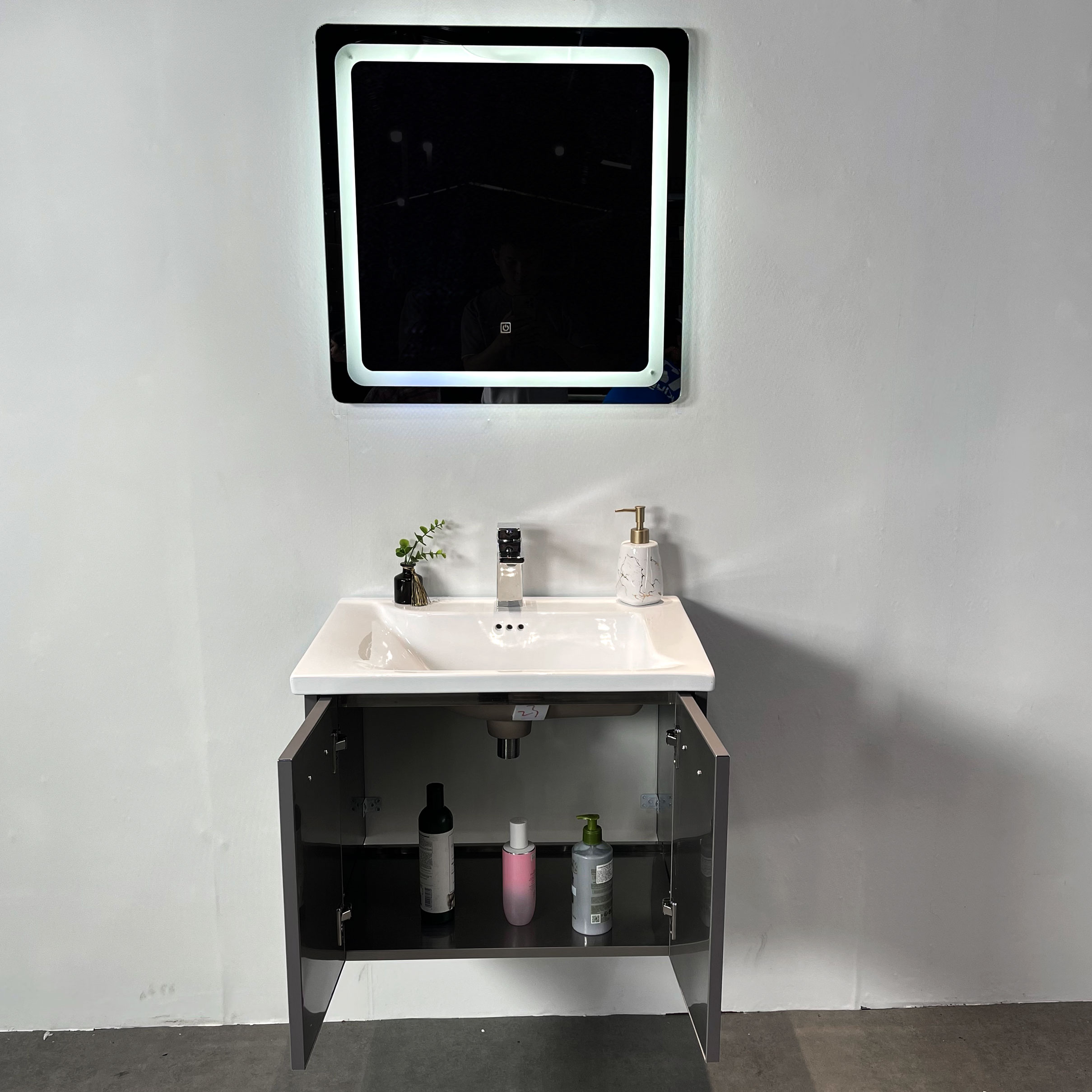 Bộ tủ chậu và gương led size 600mm MOWOEN MS6810S-60