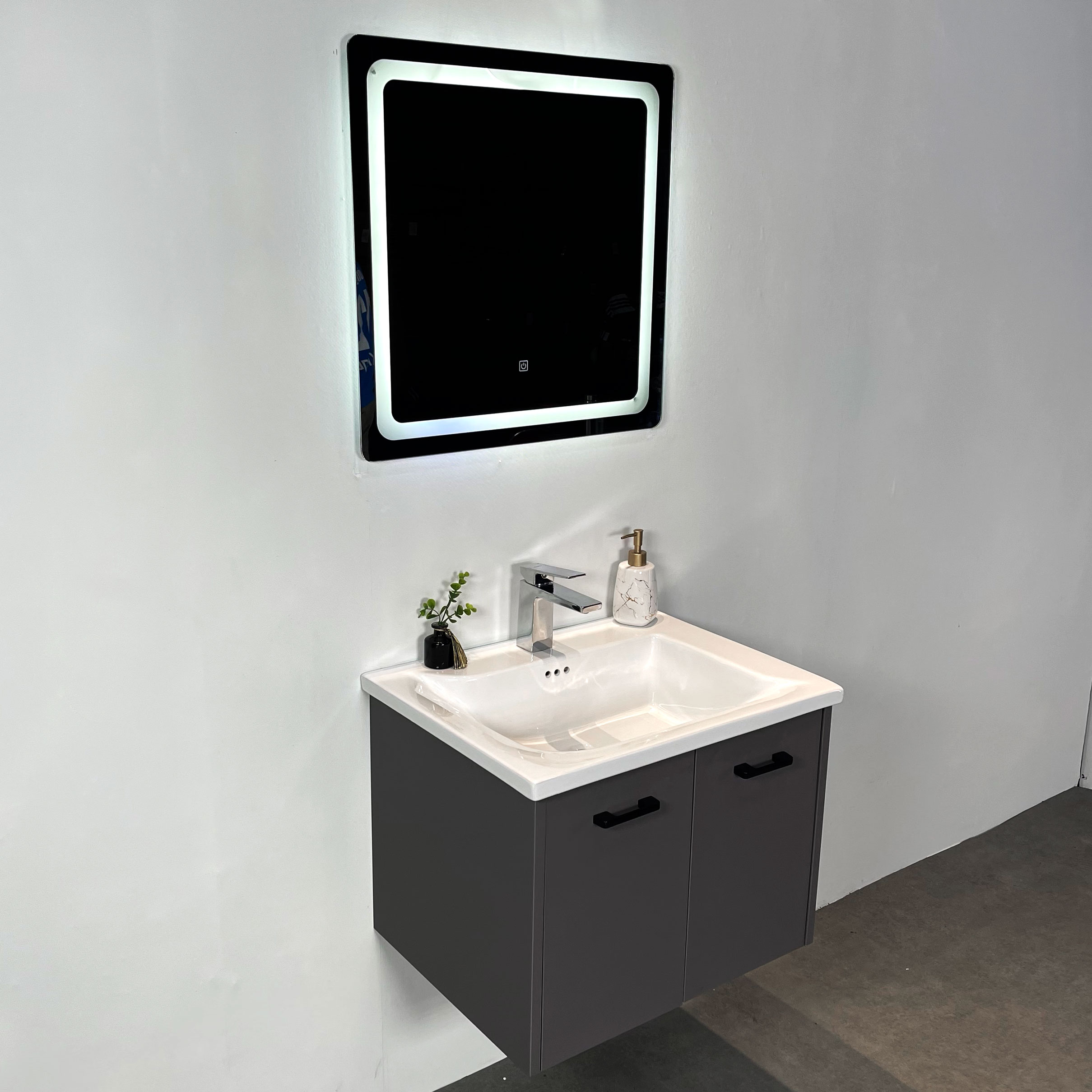 Bộ tủ chậu và gương led size 600mm MOWOEN MS6810S-60