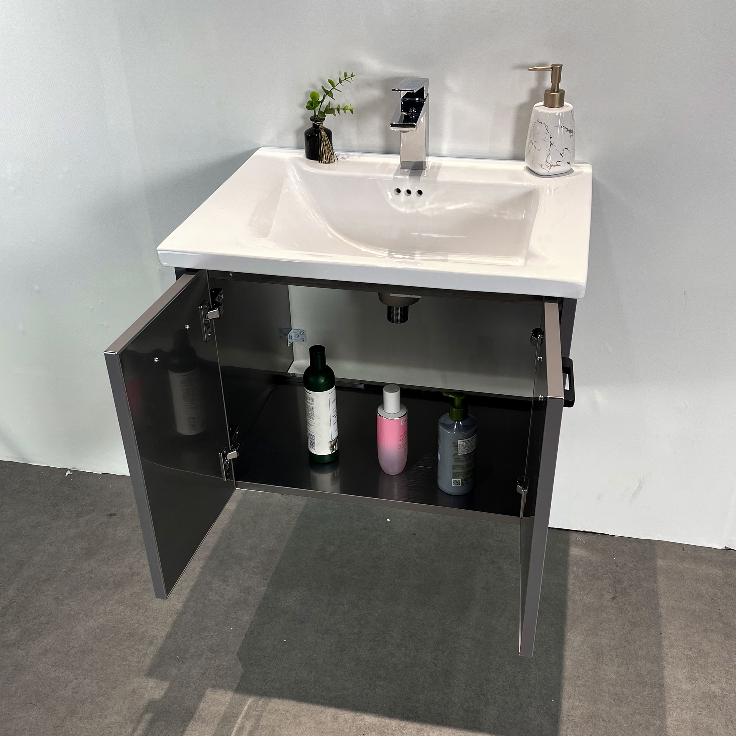 Bộ tủ chậu và gương led size 600mm MOWOEN MS6810S-60