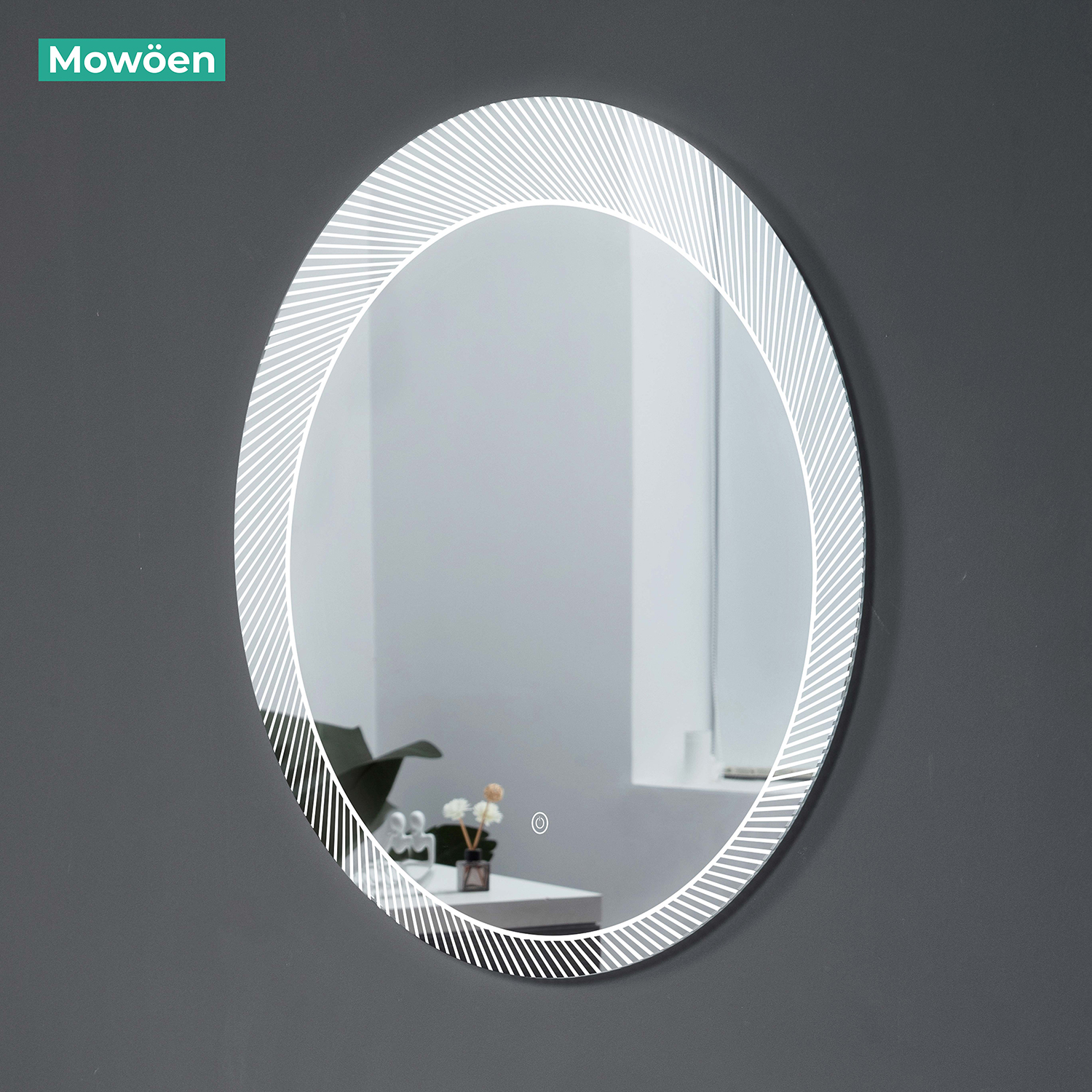 Bộ tủ chậu và gương led inox 304 size 800mm MOWOEN MW6812S-80