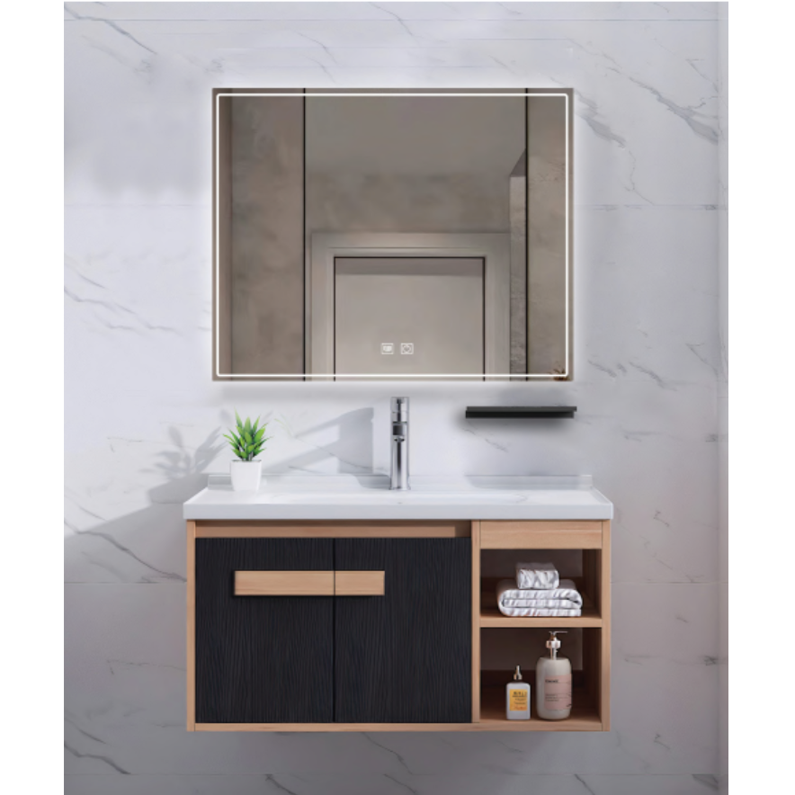 Bộ tủ chậu và gương led size 800mm MOWOEN MW6968R-80