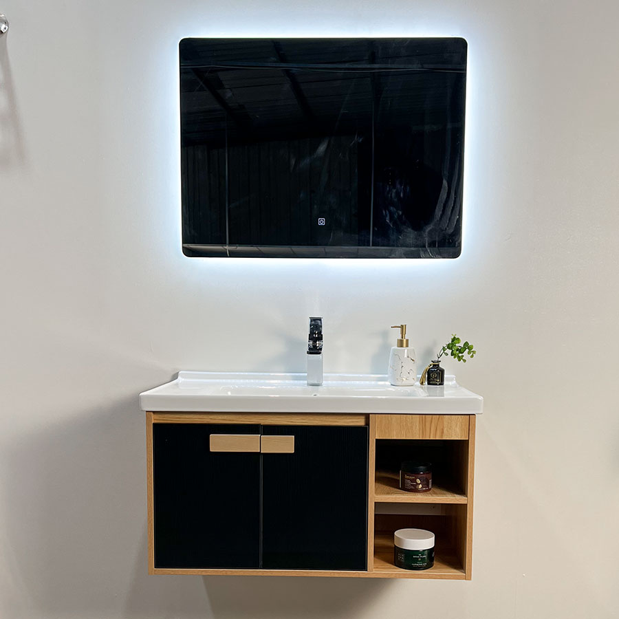 Bộ tủ chậu và gương led size 800mm MOWOEN MW6968R-80