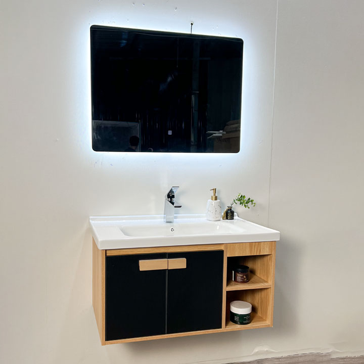 Bộ tủ chậu và gương led size 800mm MOWOEN MW6968R-80