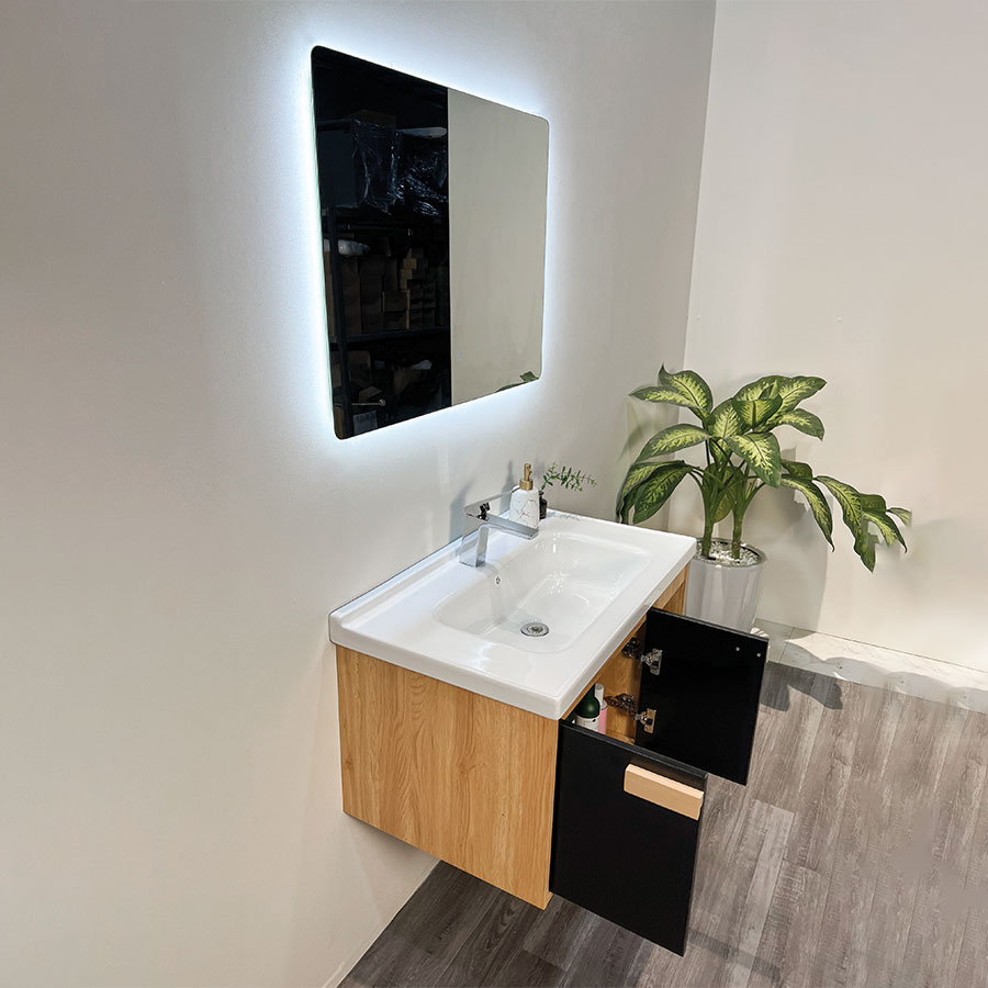 Bộ tủ chậu và gương led size 800mm MOWOEN MW6968R-80