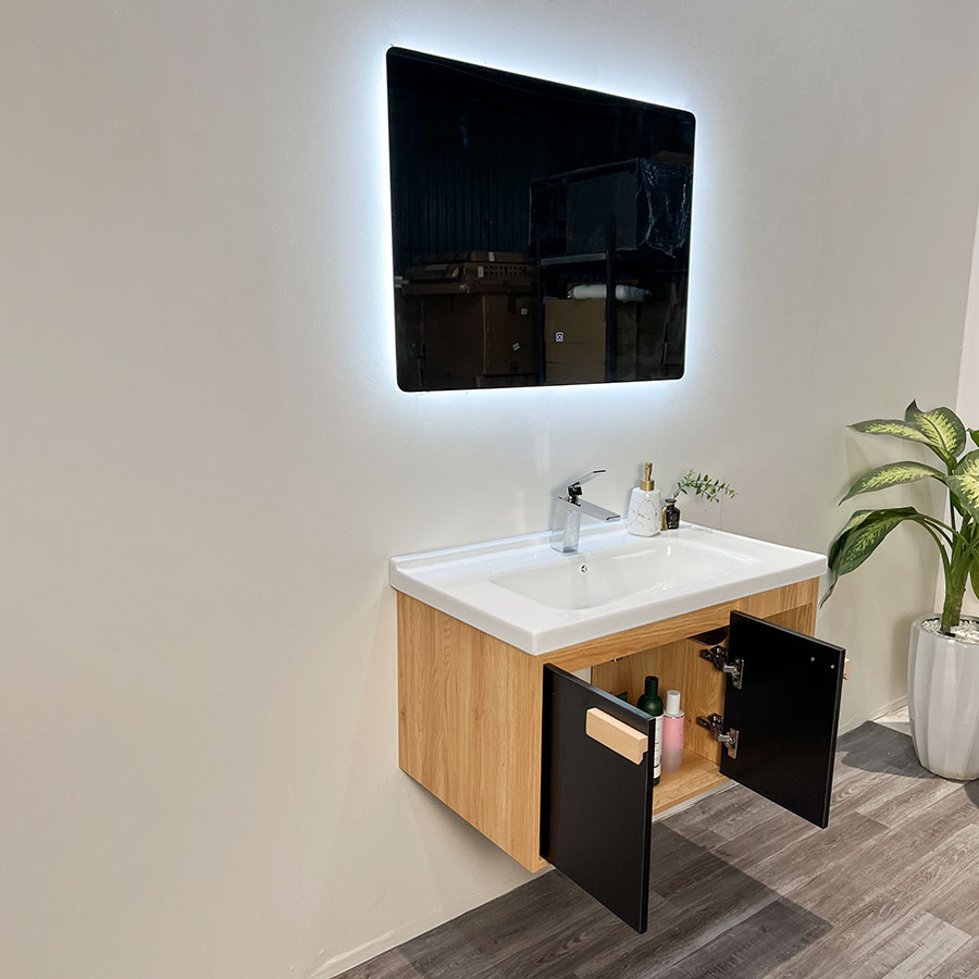 Bộ tủ chậu và gương led size 800mm MOWOEN MW6968R-80