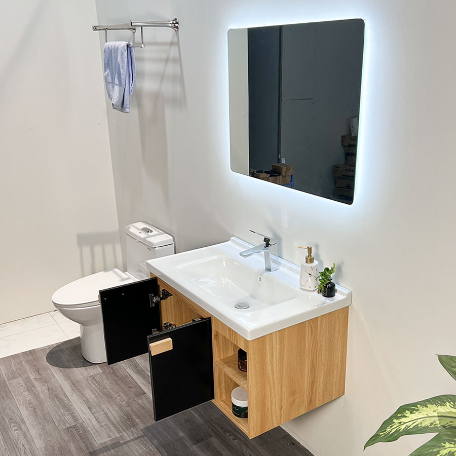 Bộ tủ chậu và gương led size 800mm MOWOEN MW6968R-80