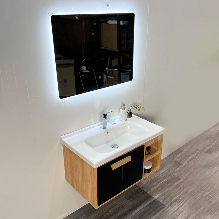 Bộ tủ chậu và gương led size 800mm MOWOEN MW6968R-80