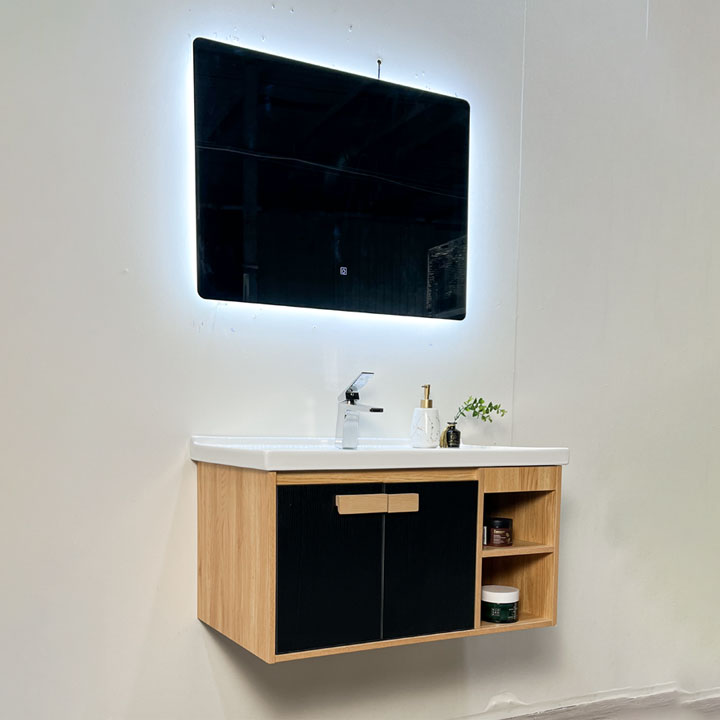 Bộ tủ chậu và gương led size 800mm MOWOEN MW6968R-80