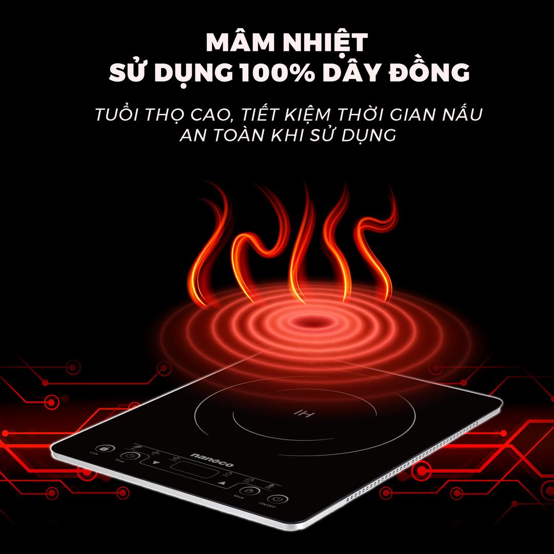 Bếp điện từ đơn dòng bếp mỏng Nanoco NICS647