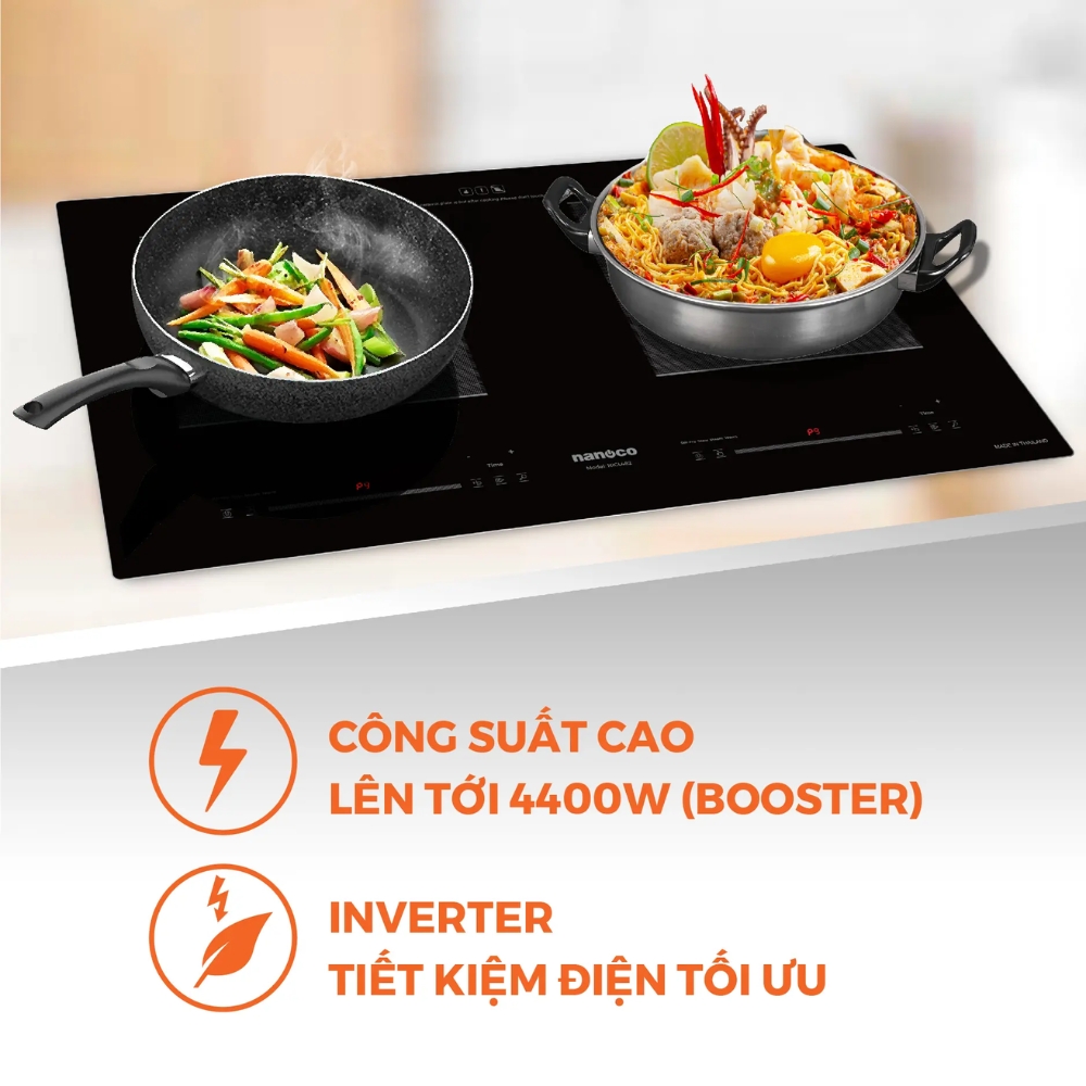 Bếp điện từ đôi Nanoco NICL482