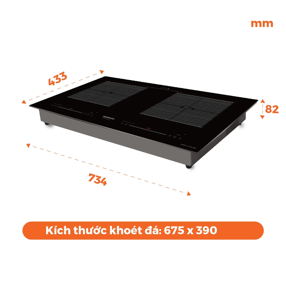 Bếp điện từ đôi Nanoco NICL482