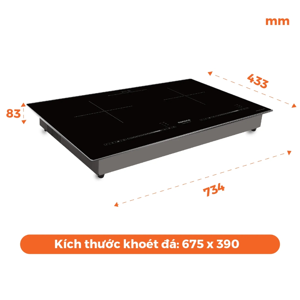 Bếp điện từ đôi Nanoco NICL483