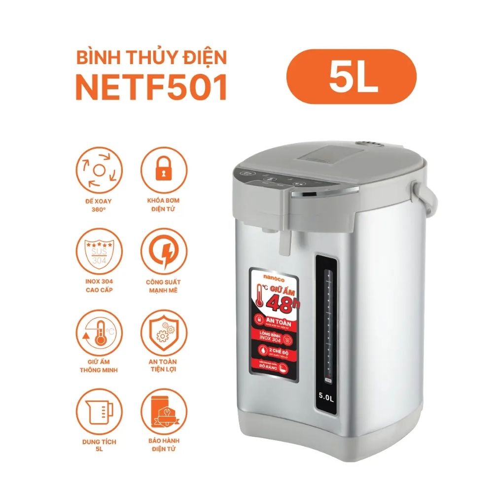 Bình thủy điện 5L Nanoco NETF501