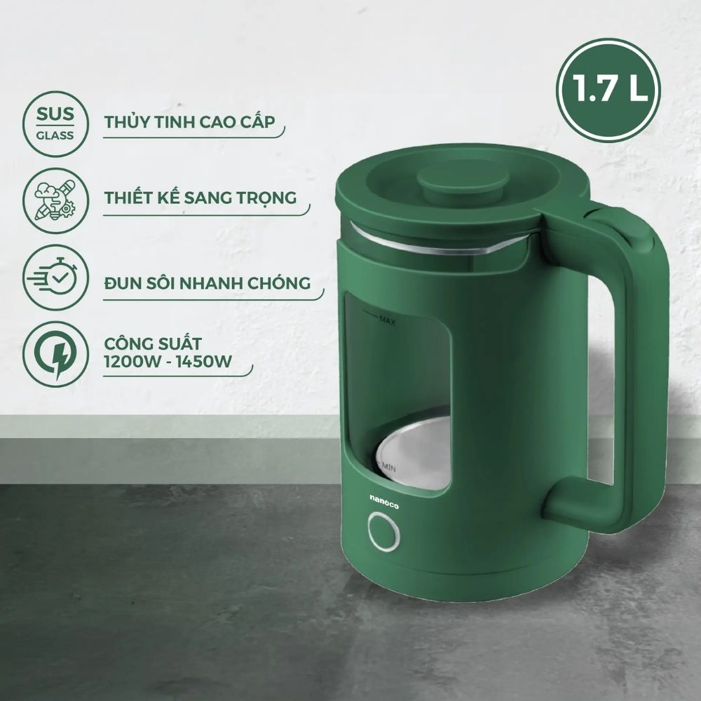 Bình đun siêu tốc 1.7L Nanoco NKT1761